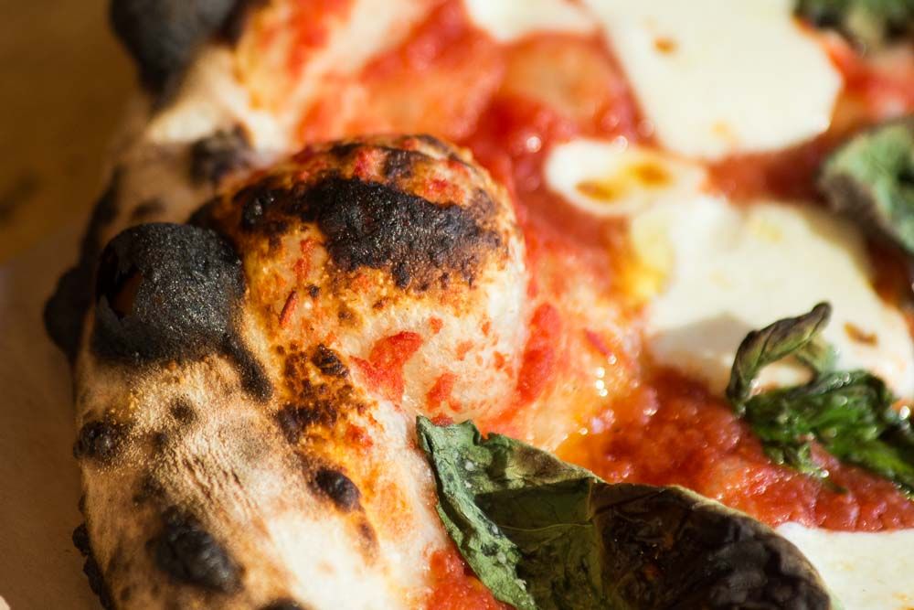 Cart-Driver’s wood-fired pizza with mozzarella and basil